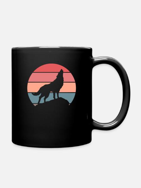 Wolf Wolfpack Wolves Nature Rétro Nature Cadeau - Mug uni - noir