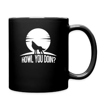wolf - Full Colour Mug - black - Right