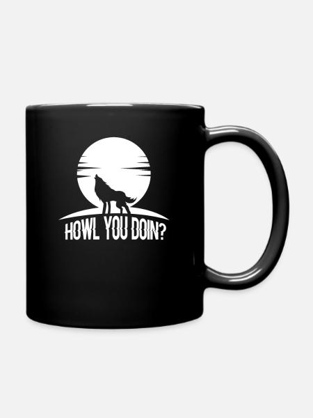 loup - Mug uni - noir