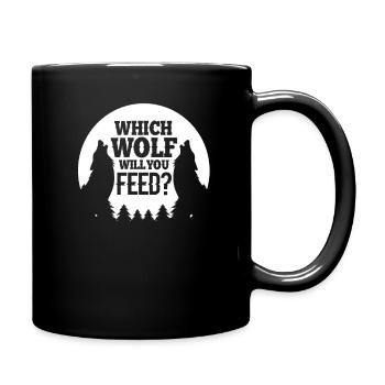 wolf - Full Colour Mug - black - Right