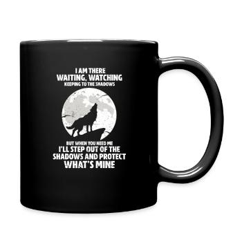 loup - Mug uni - noir - Droite