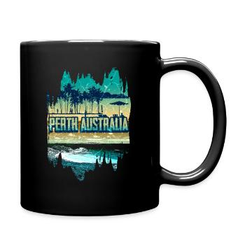 Perth Australie Vacances rétro - Mug uni - noir - Droite