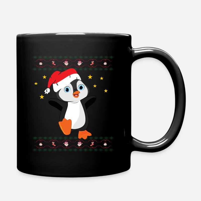 Pinguin Ugly Christmas - Tasse einfarbig - Schwarz