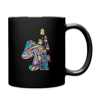Éponges champignons Fête d’Illusion - Mug uni - noir - Droite