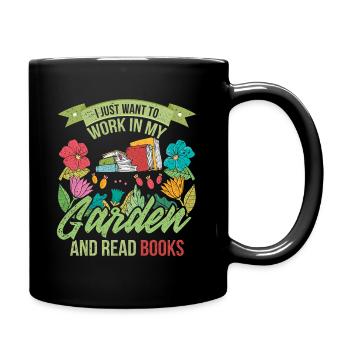 Jardinier Livres - Mug uni - noir - Droite