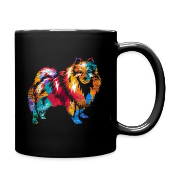 Keeshond - Tasse einfarbig - Schwarz - Rechts
