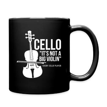 Jokes Orchestra Design Quote Cello Not Big Violin - Tasse einfarbig - Schwarz - Rechts
