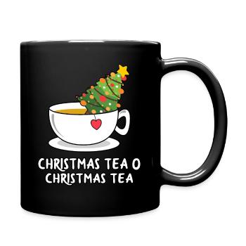 Weihnachtsbaum in Teetasse mit Tannenbaum - Tasse einfarbig - Schwarz - Rechts