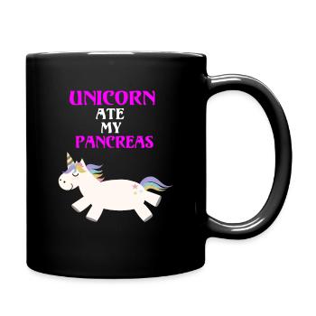 Diabète de type 1 licorne drôle pancréas - Mug uni - noir - Droite
