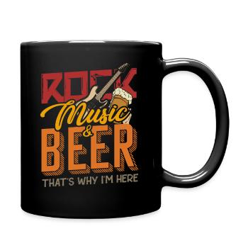 Rock Musik und Bier - Tasse einfarbig - Schwarz - Rechts