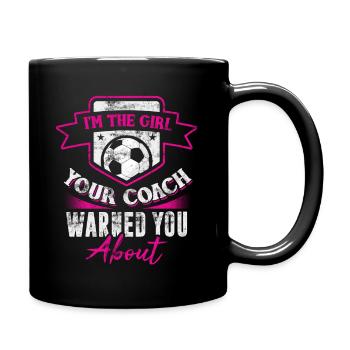 Footballer Girl Football Sport Girl - Full Colour Mug - black - Right