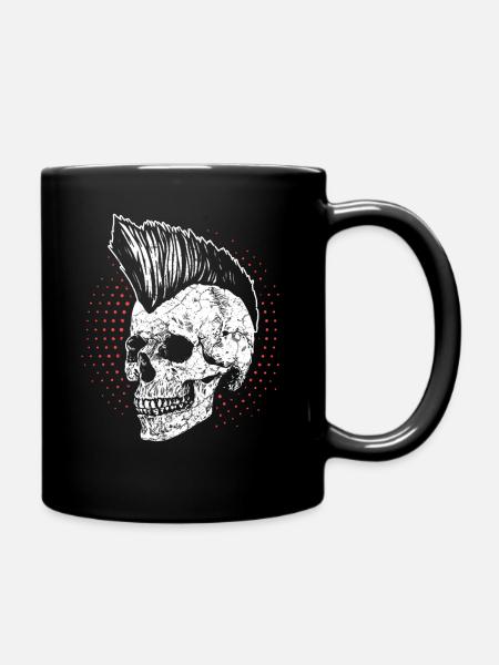 Heavy Metal Punk Rock Totenkopf Schädel - Tasse einfarbig - Schwarz