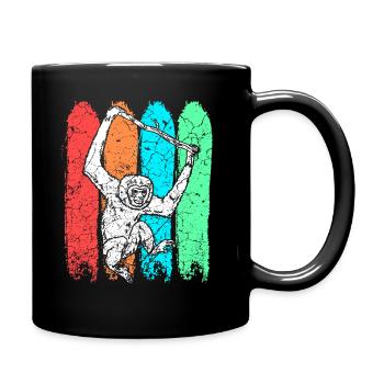 Affe Gibbon - Tasse einfarbig - Schwarz - Rechts