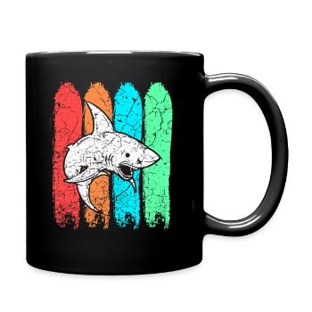 Hai Haifisch - Tasse einfarbig - Schwarz - Rechts