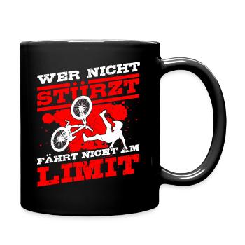 Mountainbike MTB Downhill - Tasse einfarbig - Schwarz - Rechts
