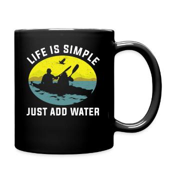 La vie est simple Ajoutez un cadeau de sport aquatique au kayak aquatique - Mug uni - noir - Droite