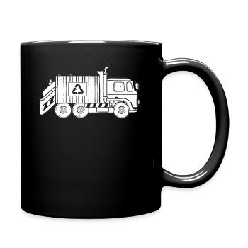 Garbage Truck Garbage Collection Garbage Truck Garbage Man - Full Colour Mug - black - Right