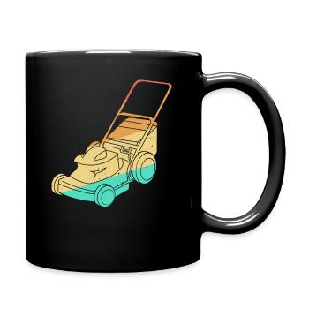Lawn Mowing Lawn Mower Vintage Retro - Full Colour Mug - black - Right