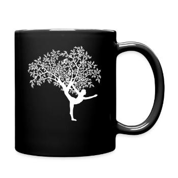 Yoga tree woman - Full Colour Mug - black - Right