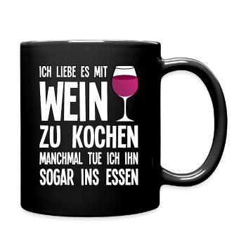 Koch - Wein lustiges Geschenk - Tasse einfarbig - Schwarz - Rechts