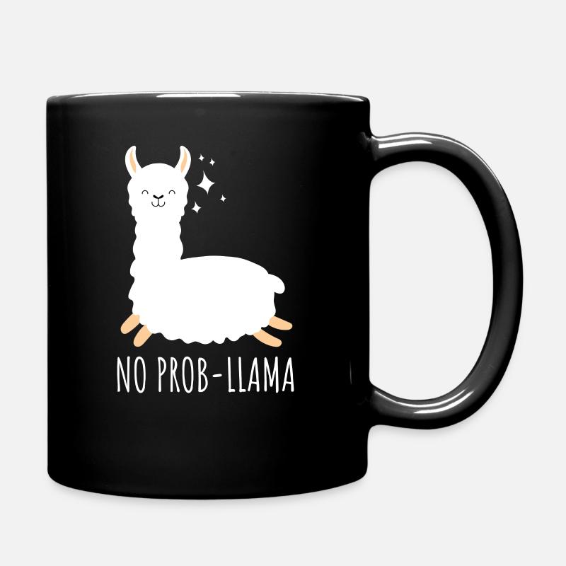 Idée cadeau Llama Alpaka - Shaggy moelleux - Mug uni - noir