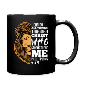 Philippians 4:13 Gifts Christian Men Verses - Full Colour Mug - black - Right
