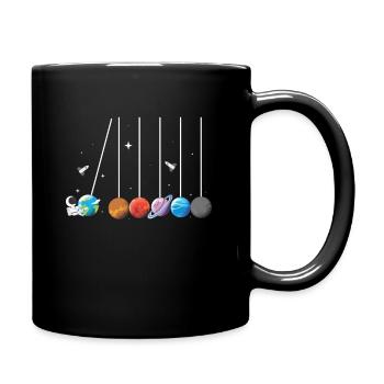 Space astronaut pendulum rocket solar system - Full Colour Mug - black - Right