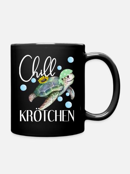 Chillkrötchen Chillkröte Chillen Schildkröte - Tasse einfarbig - Schwarz