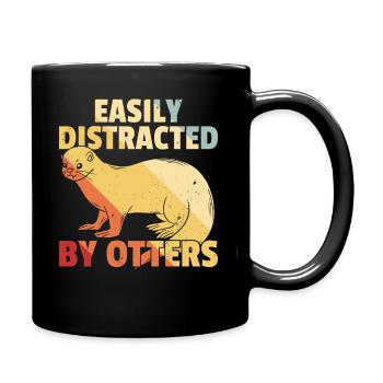 Loutre Loutre Doux Vintage Rétro - Mug uni - noir - Droite