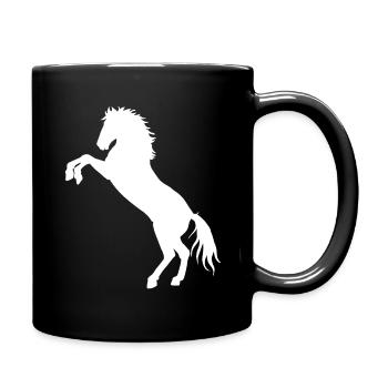 Cheval sauvage étalon cheval chevaux poney cavalier d'équitation - Mug uni - noir - Droite