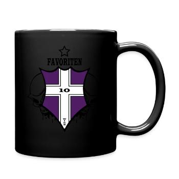 Wien Favoriten - Tasse einfarbig - Schwarz - Rechts