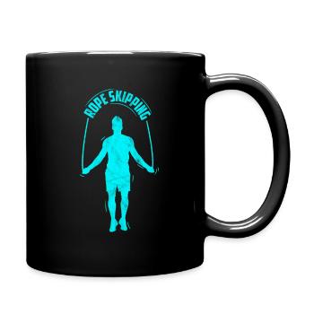 Rope Skipping Seilspringen Workout Anstrengend - Tasse einfarbig - Schwarz - Rechts
