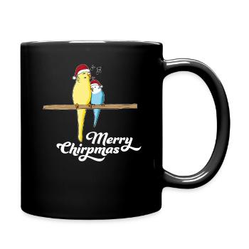 Budgie Christmas saying Santa Claus bird - Full Colour Mug - black - Right