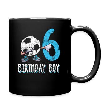Football fils 6 ans anniversaire 6 cadeau garçon - Mug uni - noir - Droite