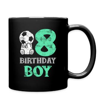 Fussball Sohn 8 Jahre Geburtstag 8 Junge Geschenk - Tasse einfarbig - Schwarz - Rechts