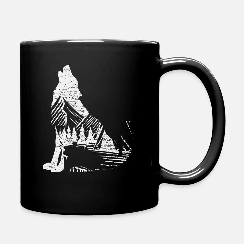 Loup nature nature environnement forêt - Mug uni - noir