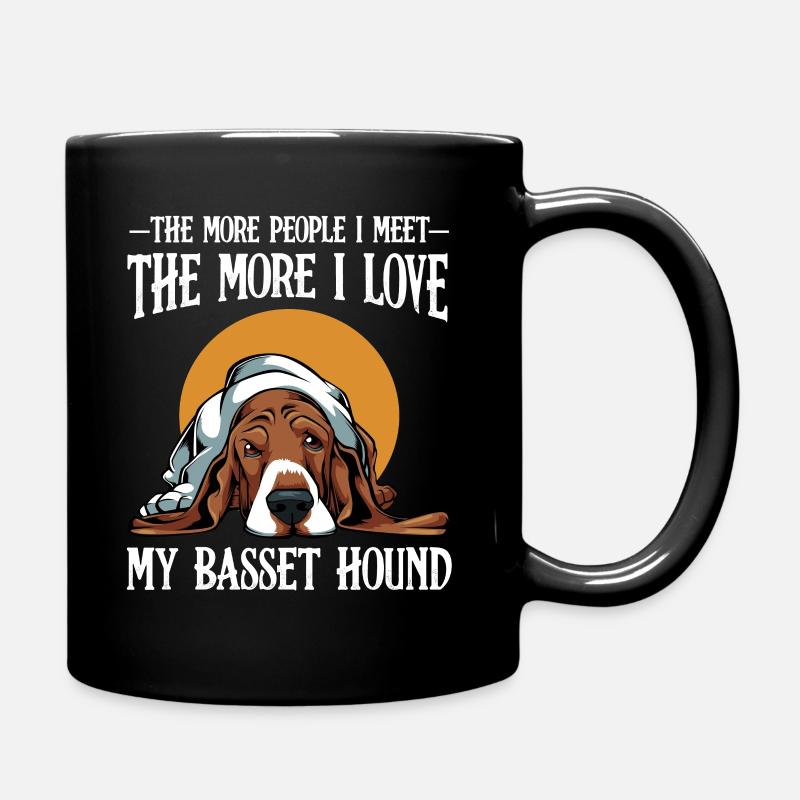 Basset Hound - Tasse einfarbig - Schwarz
