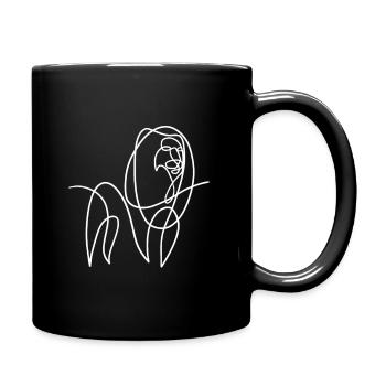 Löwe Eine Linie - Tasse einfarbig - Schwarz - Rechts