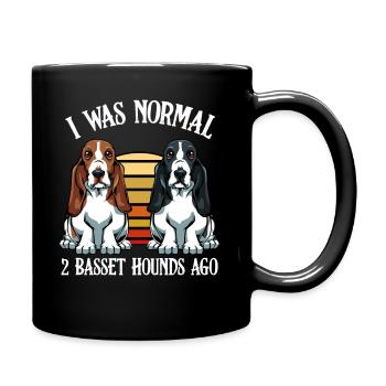 Basset Hound - Tasse einfarbig - Schwarz - Rechts