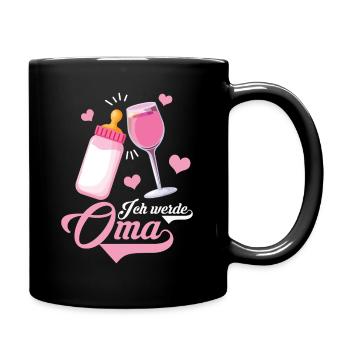 Ich werde Oma Geschenkidee - Tasse einfarbig - Schwarz - Rechts