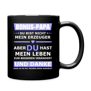 Bonus Papa - Tasse einfarbig - Schwarz - Rechts
