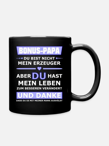 Bonus Papa - Tasse einfarbig - Schwarz