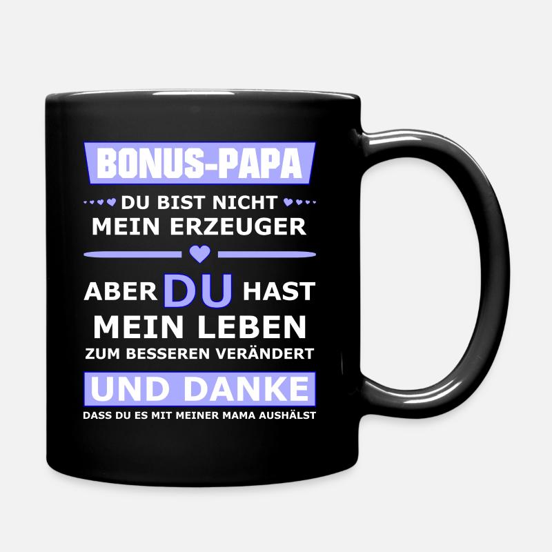 Bonus Papa - Tasse einfarbig - Schwarz