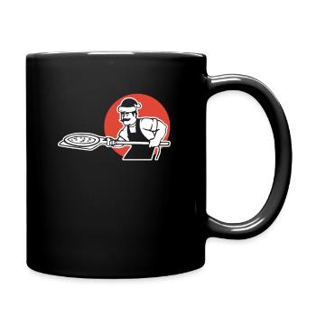 Pizza Koch Pizzeria Xmas Outfit - Tasse einfarbig - Schwarz - Rechts