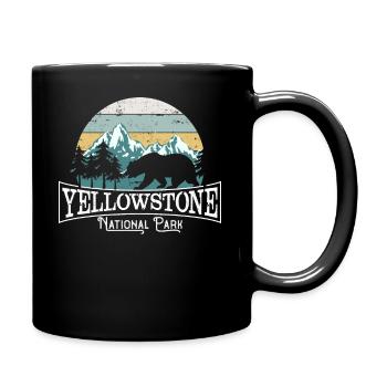Simple Retro Yellowstone National Park Gift - Full Colour Mug - black - Right