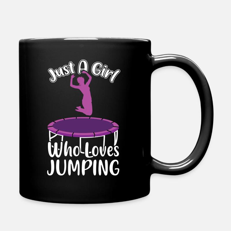 Ein Mädchen das Trampolin springen liebt - Tasse einfarbig - Schwarz