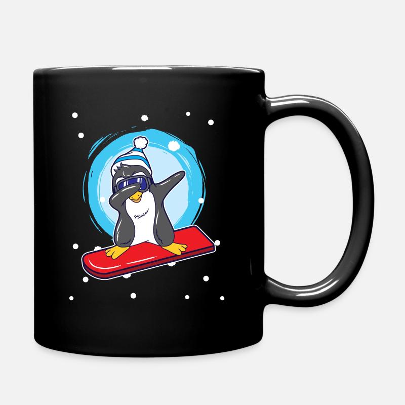 Snowboard Dab Pinguin Dabbing - Tasse einfarbig - Schwarz