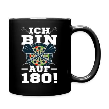 Ich Bin Auf 180 Dart Shirt Lustig Dartfan Darts - Tasse einfarbig - Schwarz - Rechts