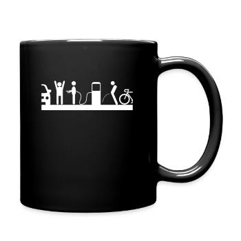 Funny bike car gas stations design gift - Full Colour Mug - black - Right