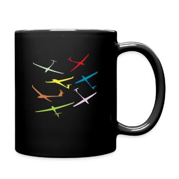 Glider glider pilot aviation - Full Colour Mug - black - Right